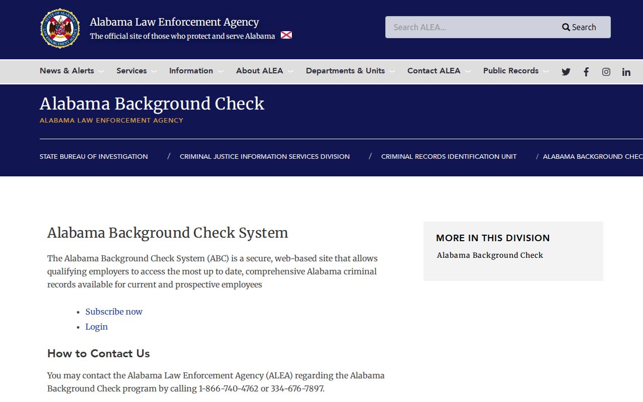 Etowah County criminal history self-review information from ALEA