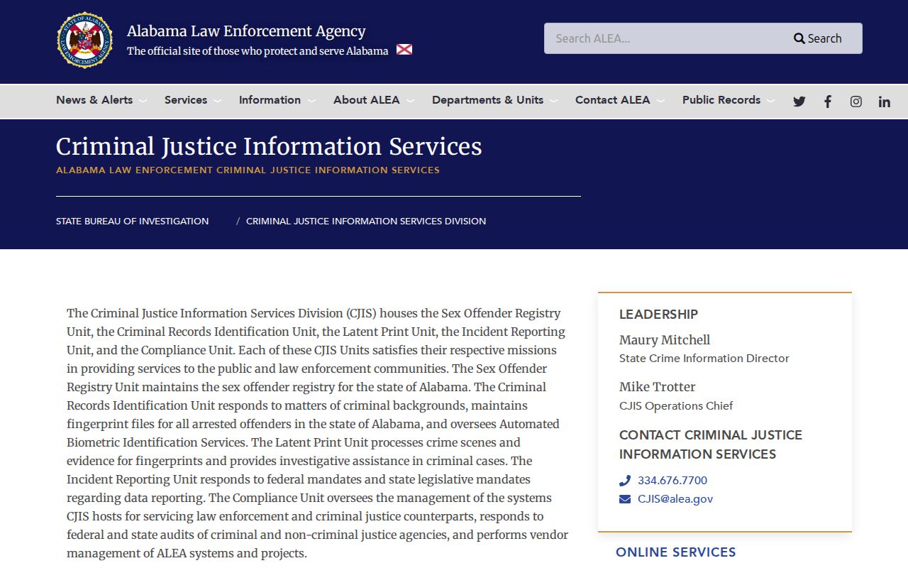 Etowah County criminal records and ALEA Criminal Justice Services